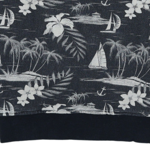 DC Men's Grey Tropical Print Crew Neck Sweatshirt Size S