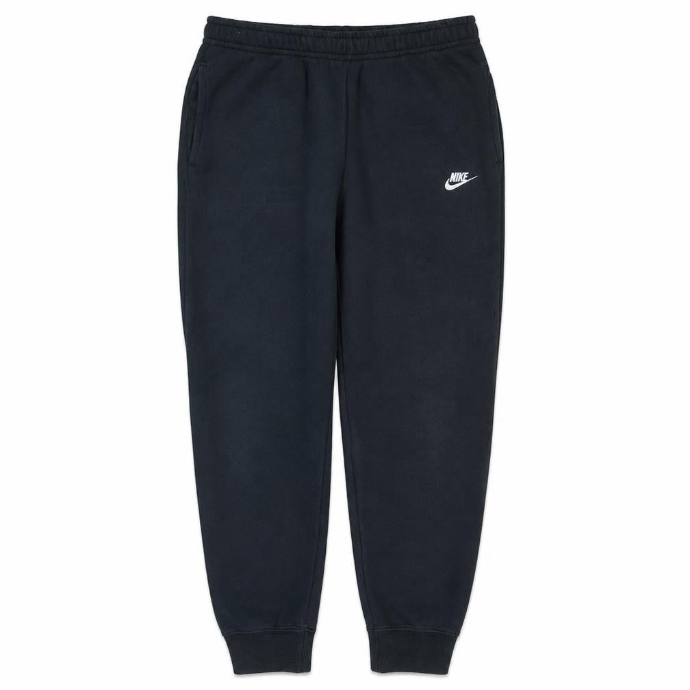 Nike Men's Black Cotton Fleece Jogger Trousers L Regular Fit