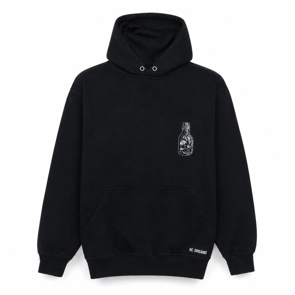 TC Threads Men's Black Skull Graphic Pullover Hoodie Medium