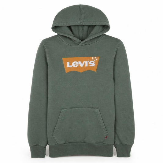 Levi's Boys Green Pullover Hoodie 14A 164cm Fleece Logo Sweatshirt
