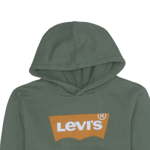 Levi's Boys Green Pullover Hoodie 14A 164cm Fleece Logo Sweatshirt
