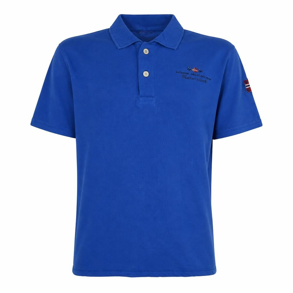 Napapijri Men's Blue Cotton Polo Shirt Size M Embroidered Logo