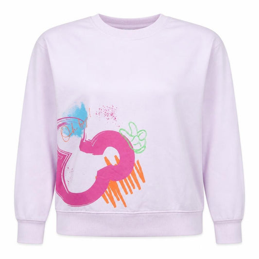 Disney Womens Pink Mickey Graphic Pullover Sweatshirt Size M