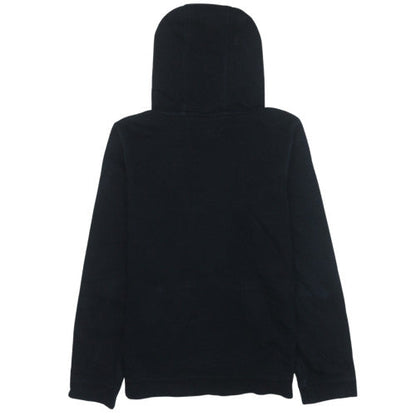 Brand and care label for Nike boys’ black xl pullover fleece hoodie with logo print