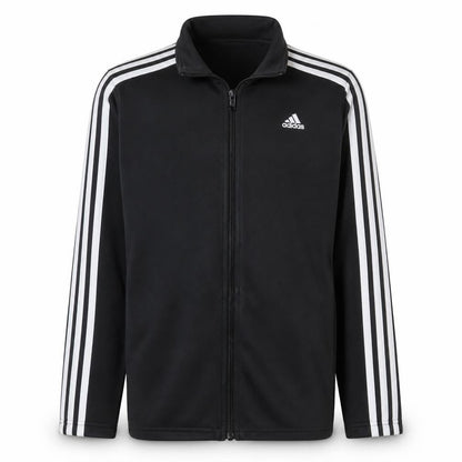 Front view of Adidas boys’ black 13-14 years track jacket full zip activewear