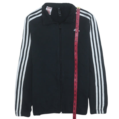 Close-up detail of Adidas boys’ black 13-14 years track jacket full zip activewear