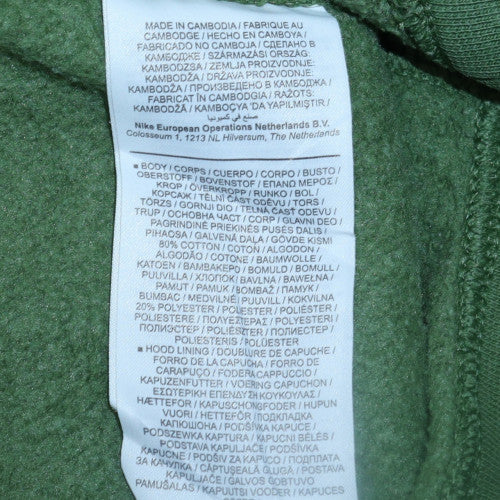 Nike Men's Green Pullover Hoodie Size S Fleece Regular Fit