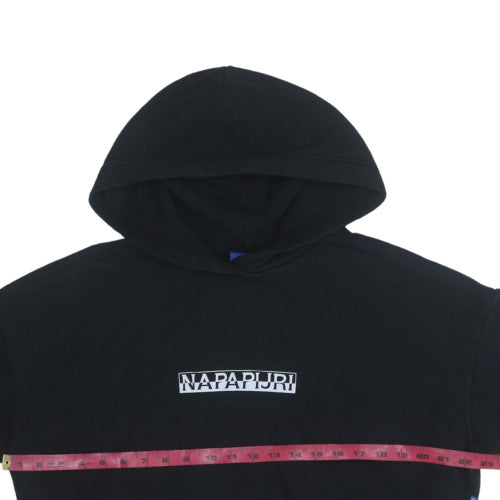 Napapijri Womens Black Cropped Pullover Hoodie Size M