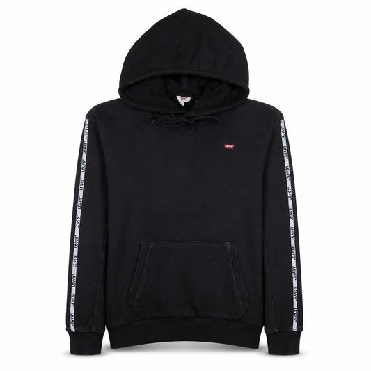 Levi's Womens Black XS Pullover Hoodie with Logo Tape Trim