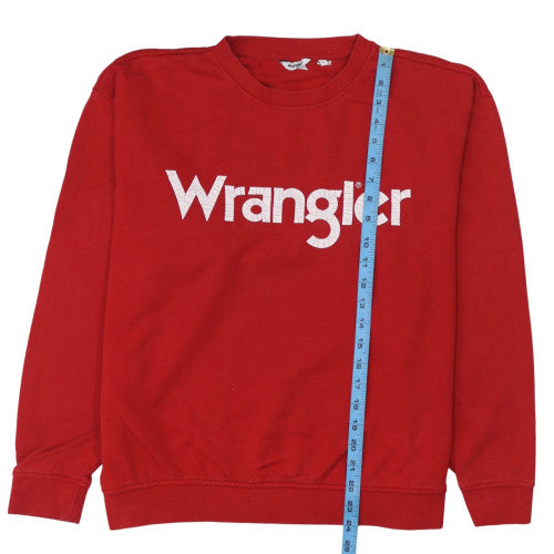 Wrangler Men's Red Logo Crew Neck Cotton Sweatshirt L