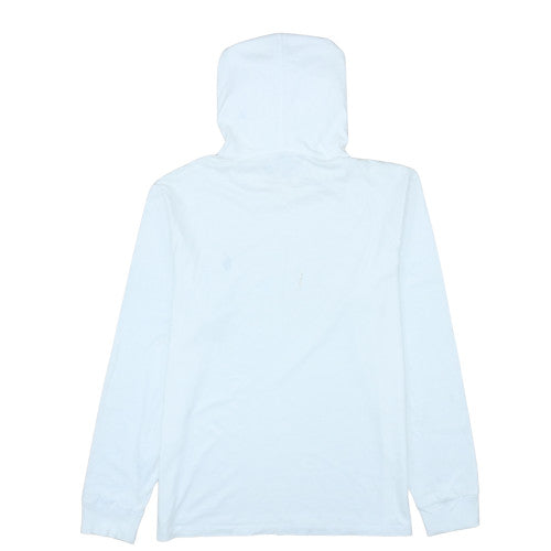 Ralph Lauren Boys White Pullover Hoodie M Cotton Jersey Long Sleeve