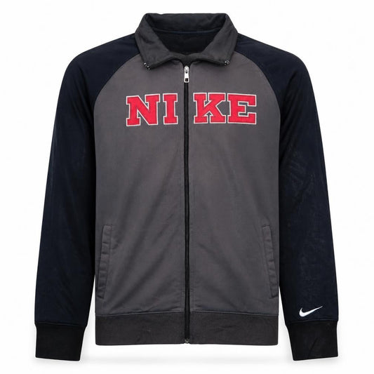 Nike Men's Grey Track Jacket L Full Zip Sports Activewear