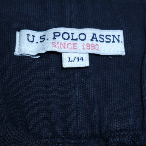U.S. Polo Assn. Women’s Blue Cotton Wide-Leg Jogger Trousers Size 14