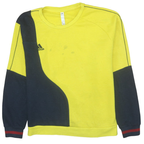 Adidas Men’s Yellow 2XL Pullover Crew Neck Fleece Sweatshirt