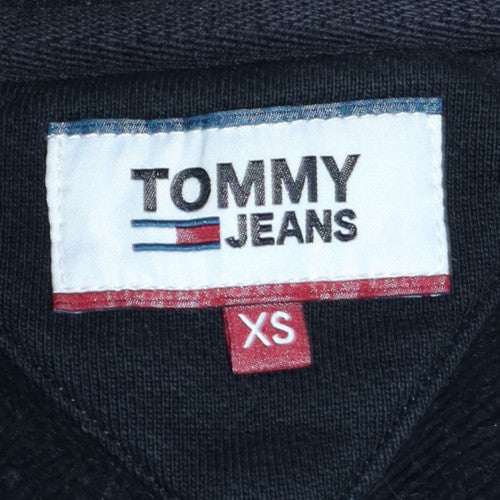 Tommy Jeans Womens Black XS Cotton Crew Neck Pullover Sweatshirt