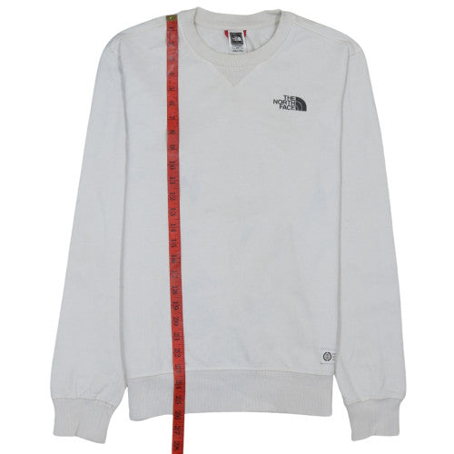 The North Face Mens White Small Crew Neck Pullover Sweatshirt