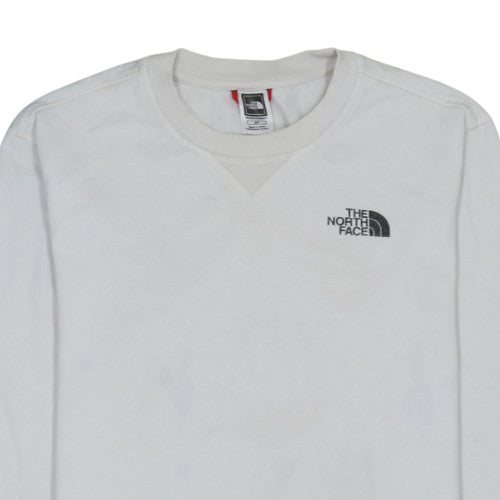 The North Face Mens White Small Crew Neck Pullover Sweatshirt