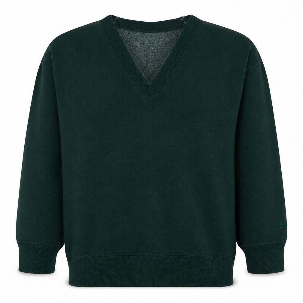 Champion Mens Green V-Neck Pullover Sweatshirt Size L