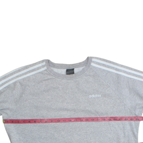 Adidas Women Grey Crew Neck Pullover Sweatshirt Size S