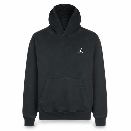 Front view of Jordan Men's Black Pullover Hoodie L Logo Fleece Sweatshirt