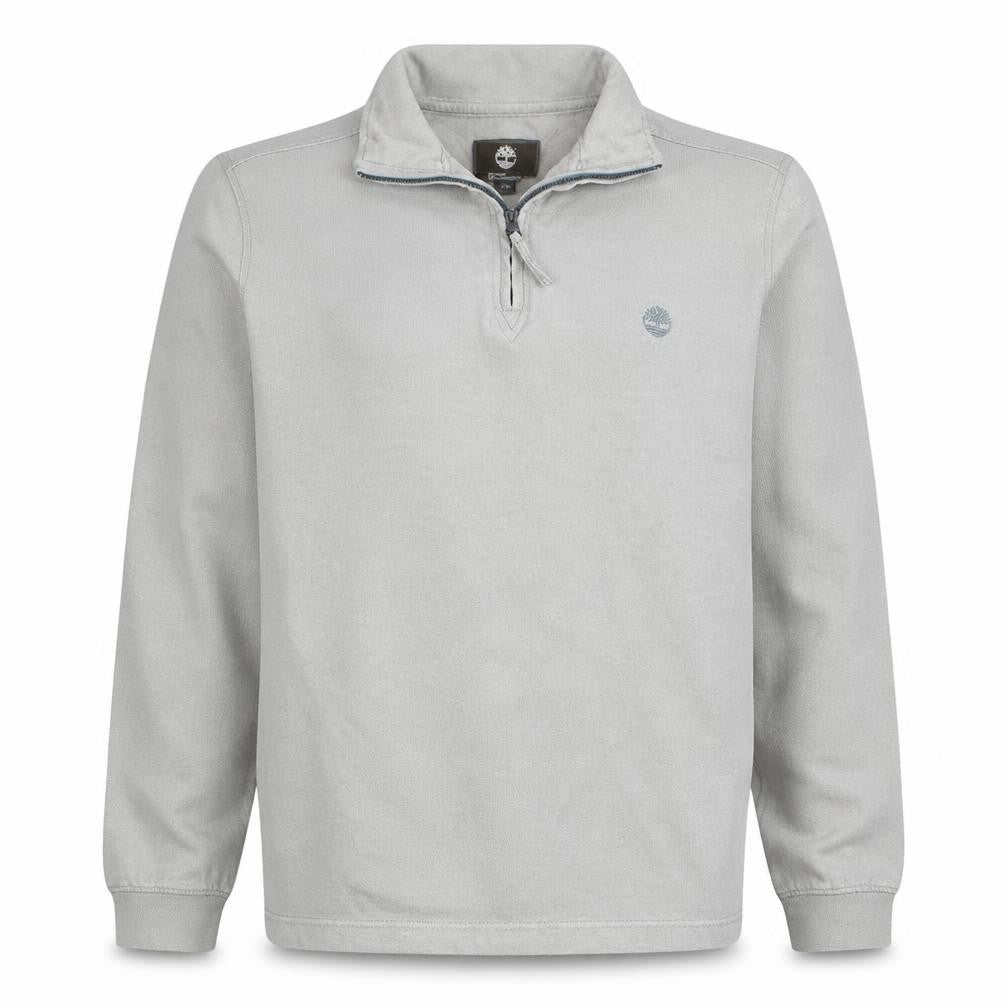 Timberland Men's Grey 1/2 Zip Regular Fit Cotton Sweatshirt M
