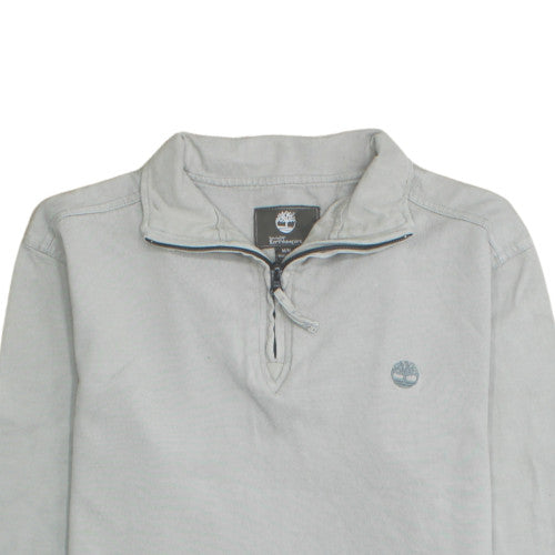 Timberland Men's Grey 1/2 Zip Regular Fit Cotton Sweatshirt M