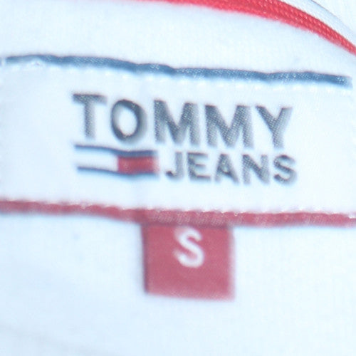 Tommy Jeans Womens White Small Crew Neck Cotton Sweatshirt