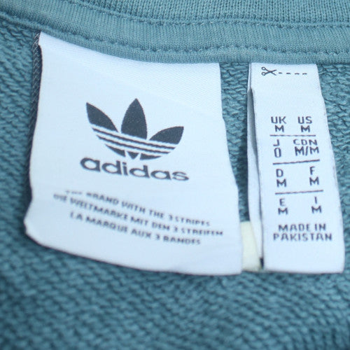 Adidas Womens Green 1/4 Zip Henley Sweatshirt Size M Regular Fit