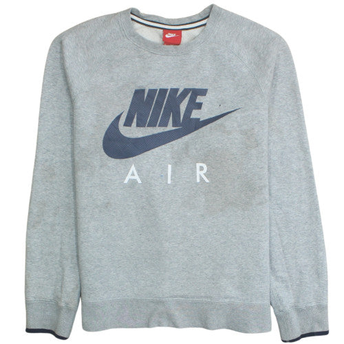 Nike Air Mens Grey Crew Neck Sweatshirt M Cotton Blend