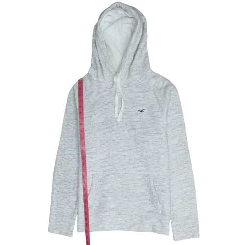 Hollister Women’s Grey Pullover Hoodie Small Soft Fleece Lined Casual