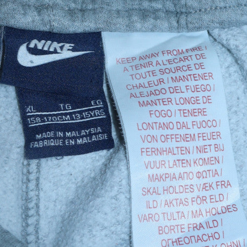 Nike Boys Grey Jogger Trousers XL 13–15 Years Fleece Casual Sweatpants