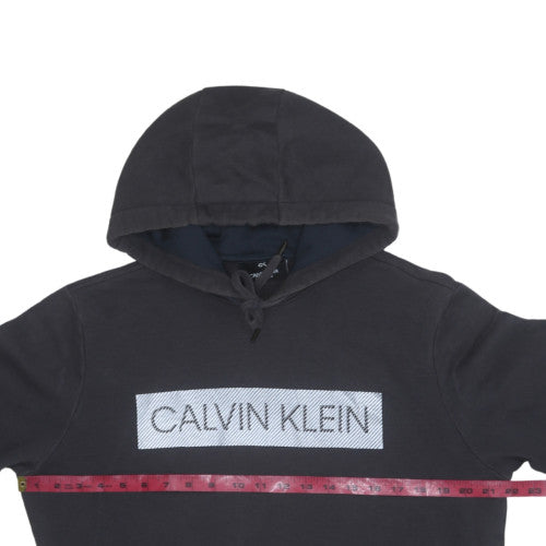 Calvin Klein Mens Black Pullover Hoodie M Fleece Logo Sweatshirt