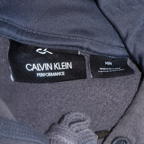 Calvin Klein Mens Black Pullover Hoodie M Fleece Logo Sweatshirt