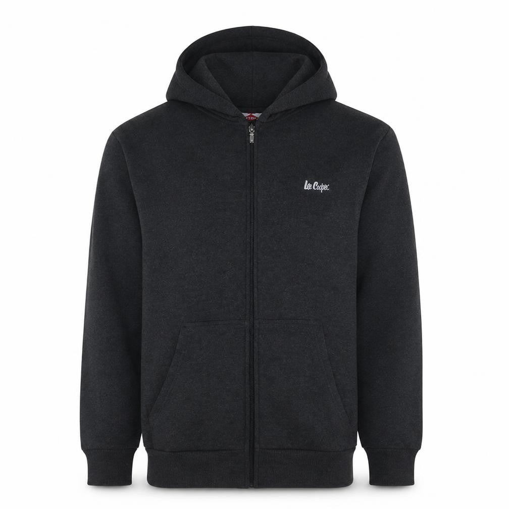 Lee Cooper Mens Black Full Zip Hoodie Size M Fleece Sweatshirt