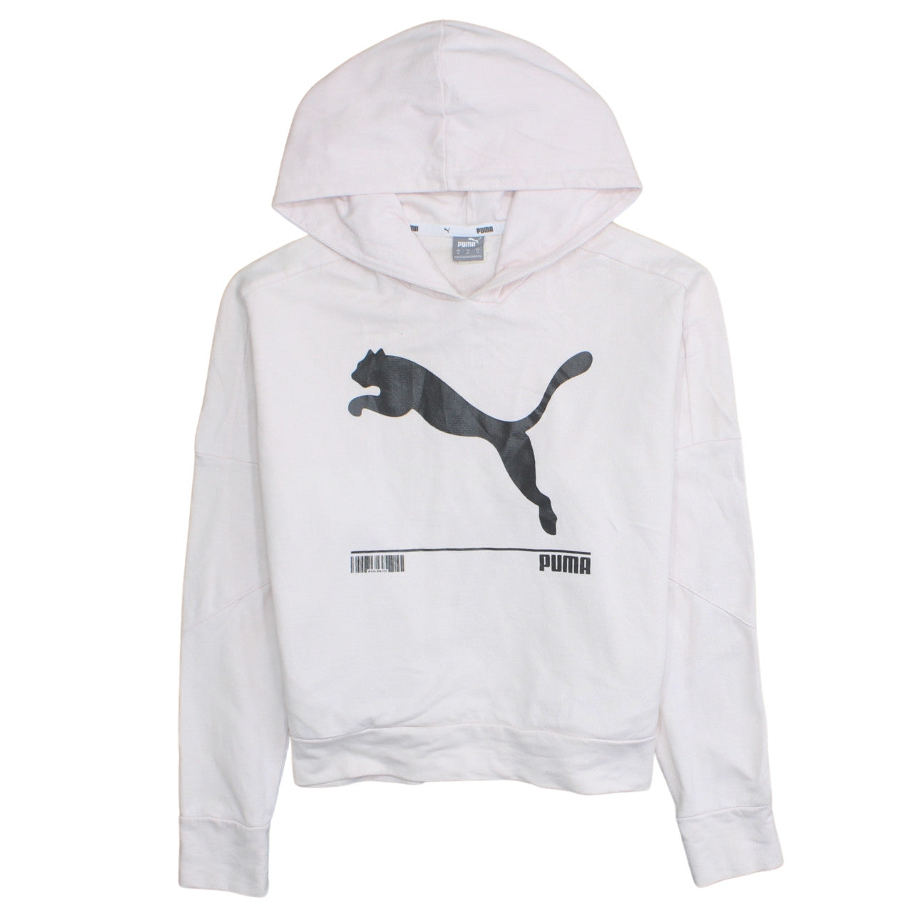 Puma Women’s White Hooded Pullover Sweatshirt M Casual Graphic Print