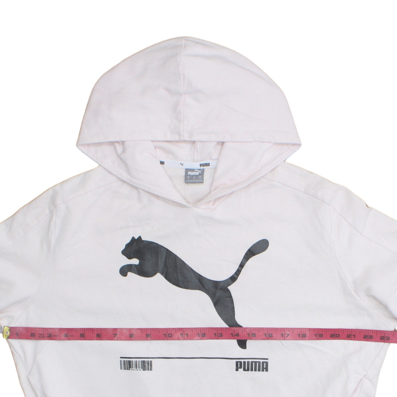 Puma Women’s White Hooded Pullover Sweatshirt M Casual Graphic Print