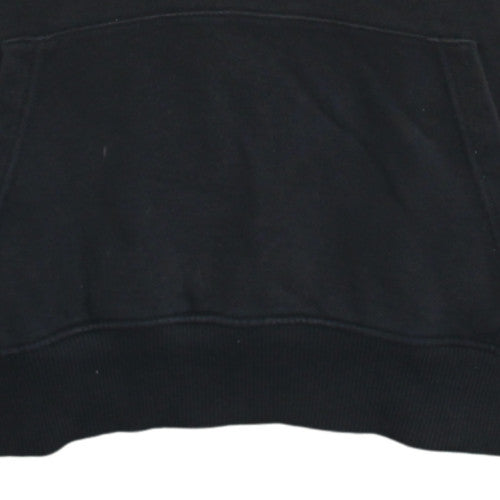 Tommy Jeans Men's Black Pullover Hoodie Medium Logo Fleece Sweatshirt