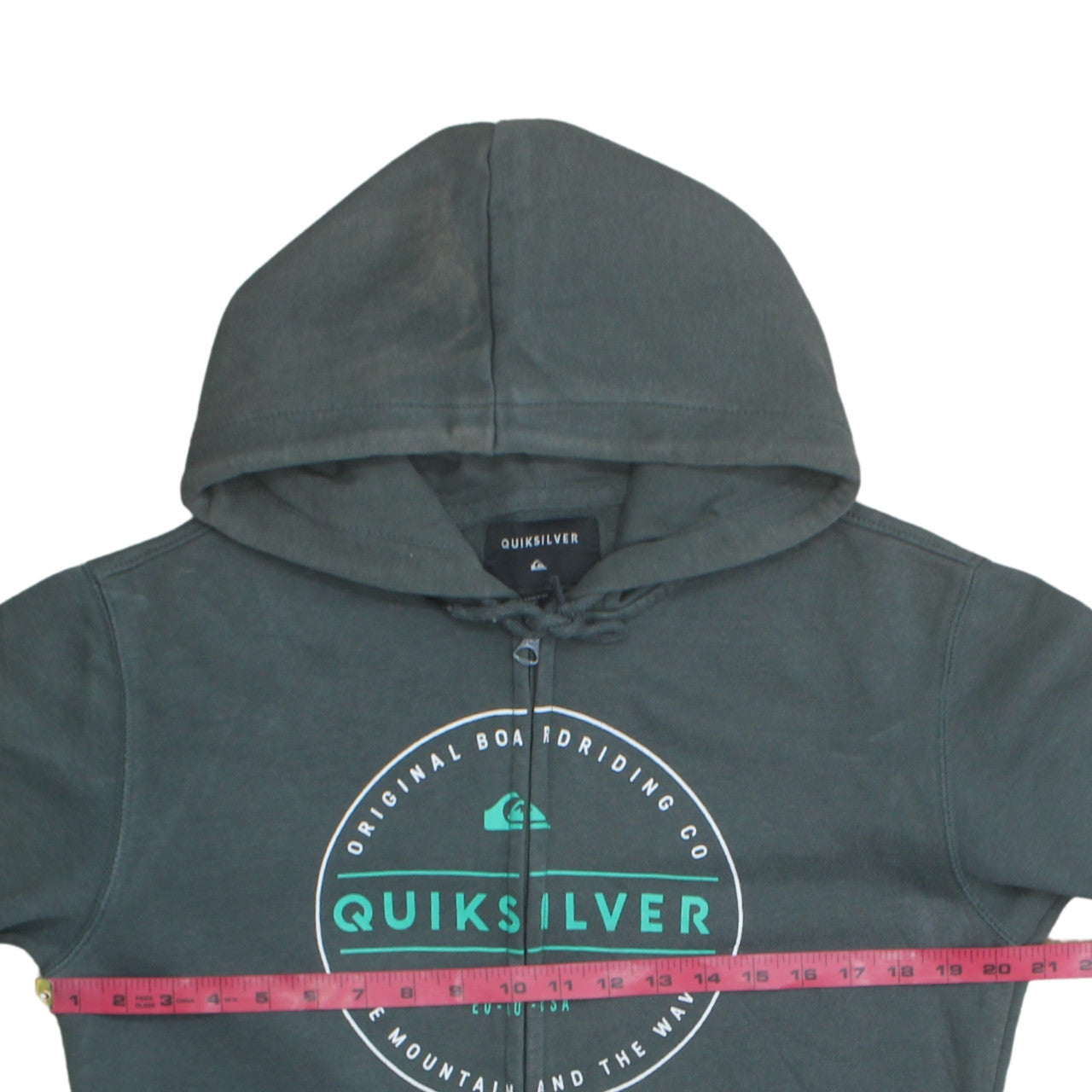 Quiksilver Men’s Green Full Zip Hoodie Size S Regular Fit
