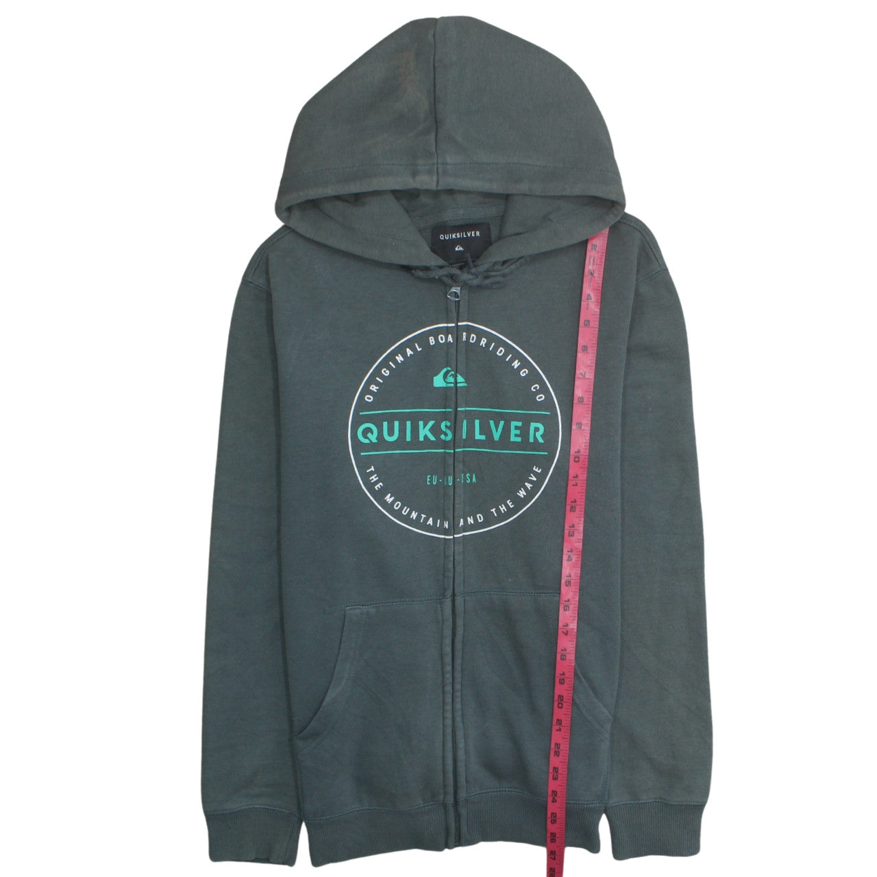 Quiksilver Men’s Green Full Zip Hoodie Size S Regular Fit