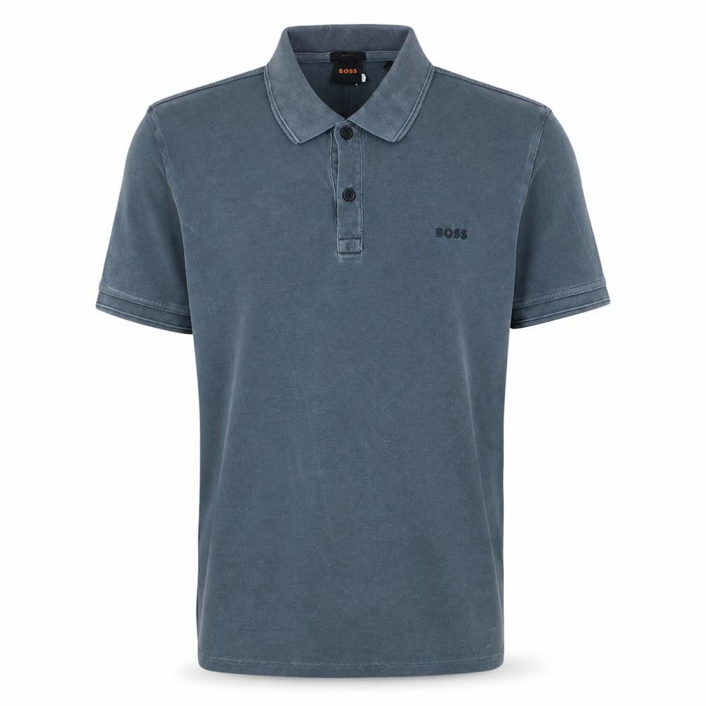 BOSS Men's Blue Slim Fit Cotton Polo Shirt Size L