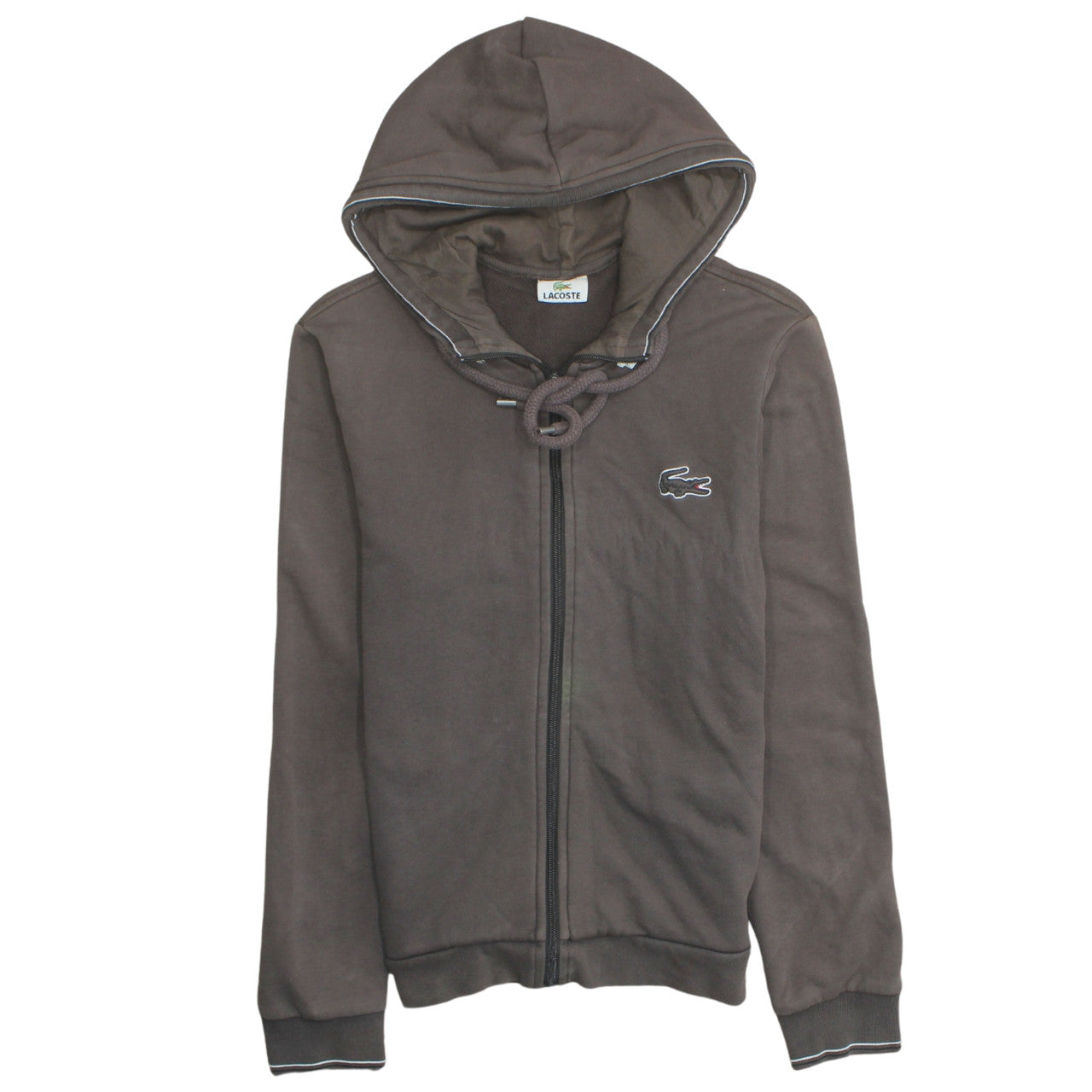 Lacoste Men's Brown Full Zip Hoodie Size M Classic Style