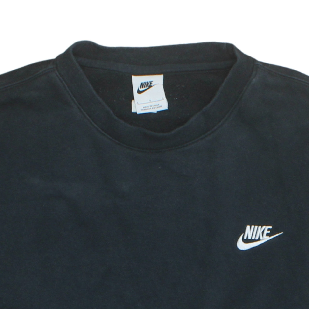 Nike Women’s Black Large Crew Neck Pullover Sweatshirt Classic Logo