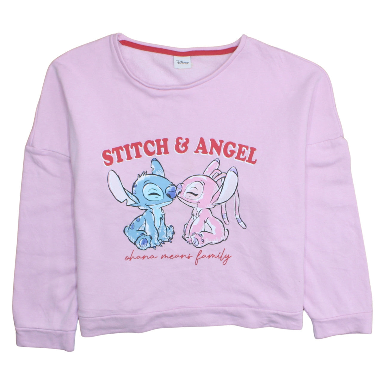 Disney Women Pink Stitch & Angel Sweatshirt UK 20-22 Pullover