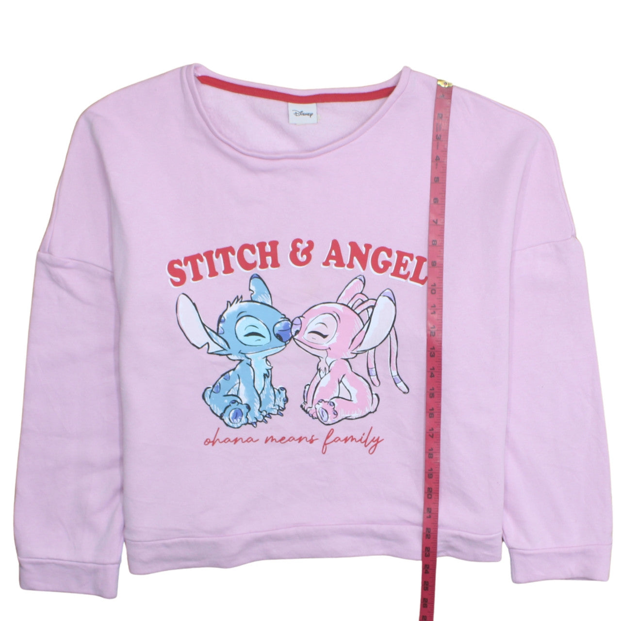 Disney Women Pink Stitch & Angel Sweatshirt UK 20-22 Pullover