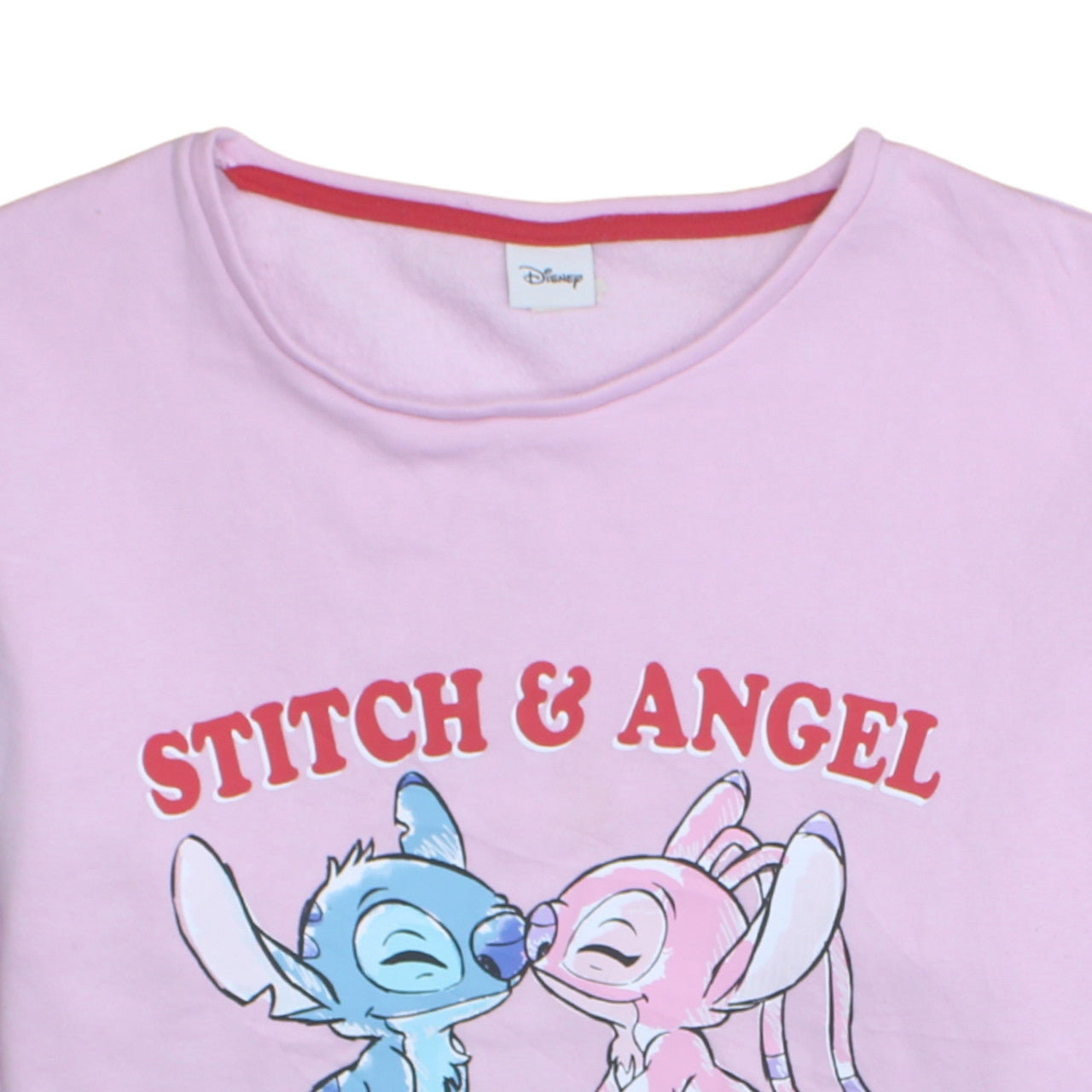 Disney Women Pink Stitch & Angel Sweatshirt UK 20-22 Pullover