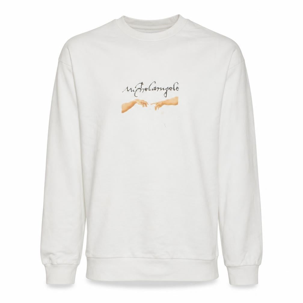 ASOS Men’s White Michelangelo Art Print Pullover Sweatshirt L