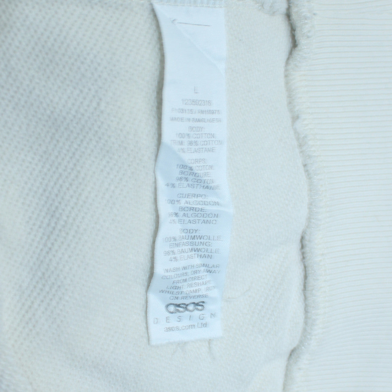 ASOS Men’s White Michelangelo Art Print Pullover Sweatshirt L