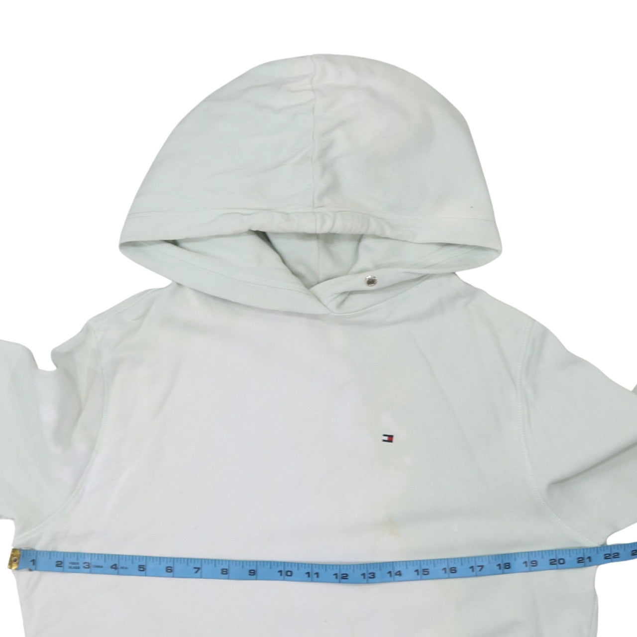 Tommy Hilfiger Men's White Pullover Hoodie Medium Logo Cotton