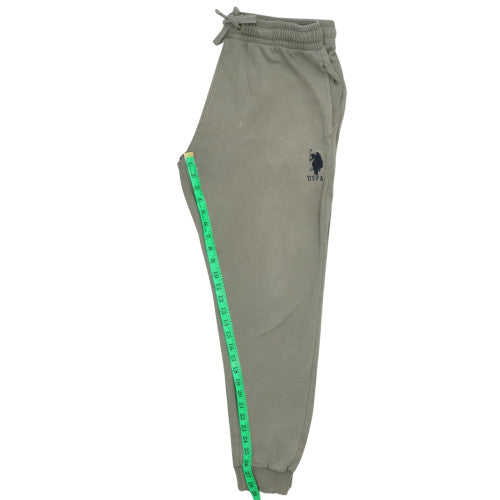 U.S. Polo Assn. Men's Grey L Jogger Fleece Sweatpants Tapered Fit
