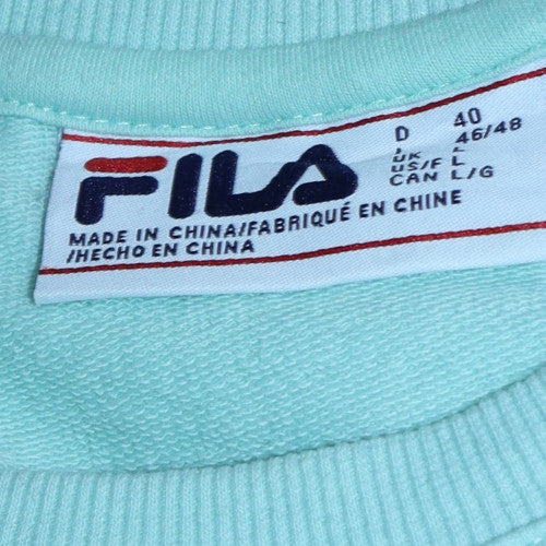 Fila Women’s Mint Green Cotton Blend Crew Neck Pullover Sweatshirt L